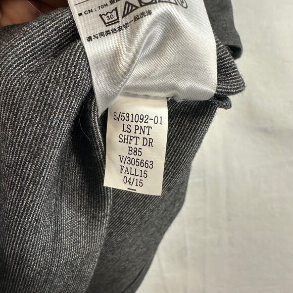 GAP Medium Dress Gray Boatneck Midi Long Sleeve Party Formal Neutral Stretchy - Picture 8 of 9